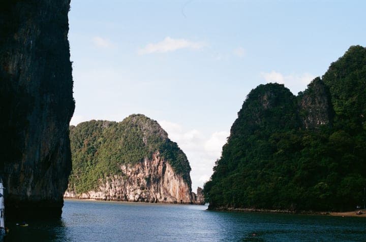 out at sea in phang nga bay, phuket