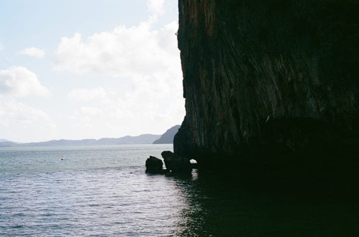 out at sea in phang nga bay, phuket